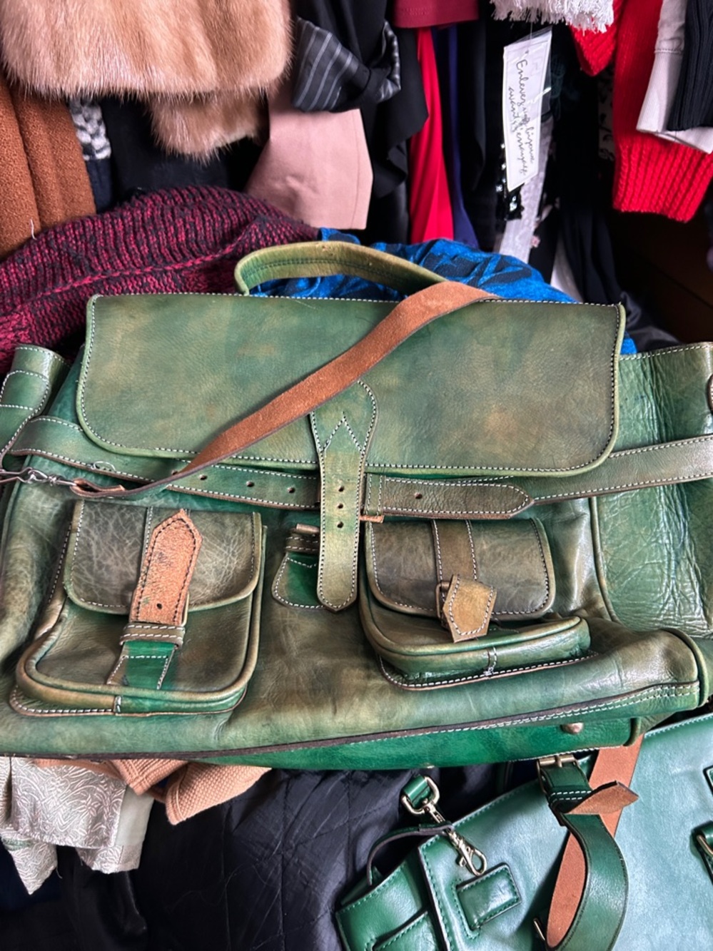 Leather Green Purse
